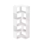 Karl Home Corner Book Shelf White 6 Tiers L-Shaped