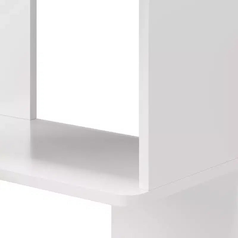 Étagère d'angle en L blanche