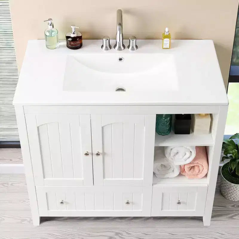 Karl Home White Bathroom Vanity Without Sink Top