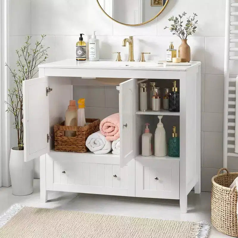 Meuble-lavabo de salle de bain blanc