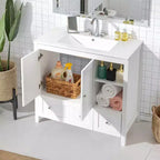 Meuble-lavabo de salle de bain blanc