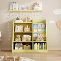 Okak 35in Kids Bookshelf Small Bookshelf with 4 Shelves Ladder Shelf for Kids Room Living Room Playroom Yellow