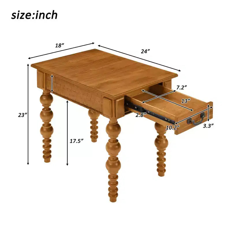 Table basse en bois massif style vintage