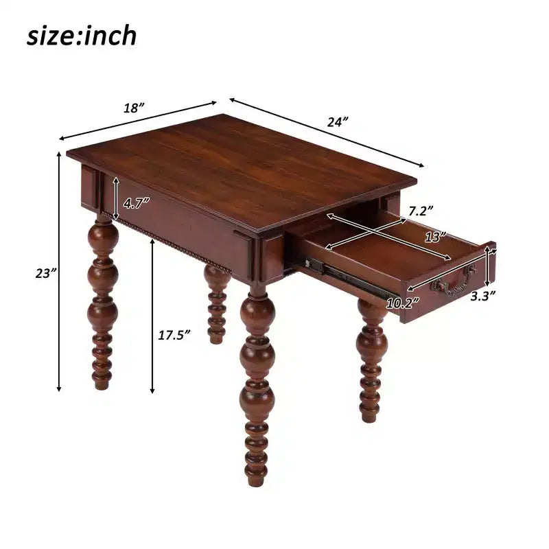 Table basse en bois massif style vintage