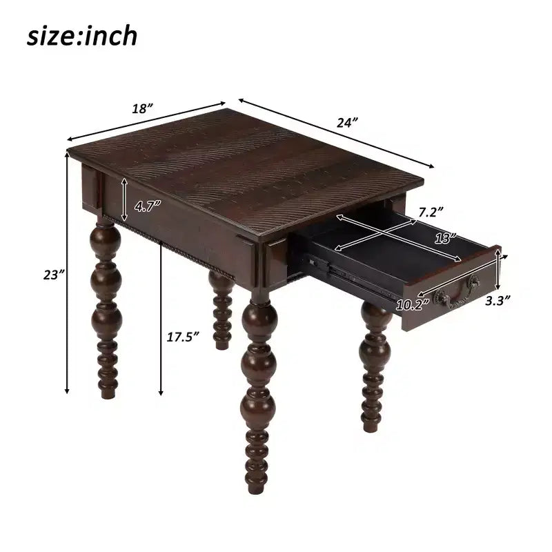 Table basse en bois massif style vintage