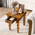 Table basse en bois massif style vintage