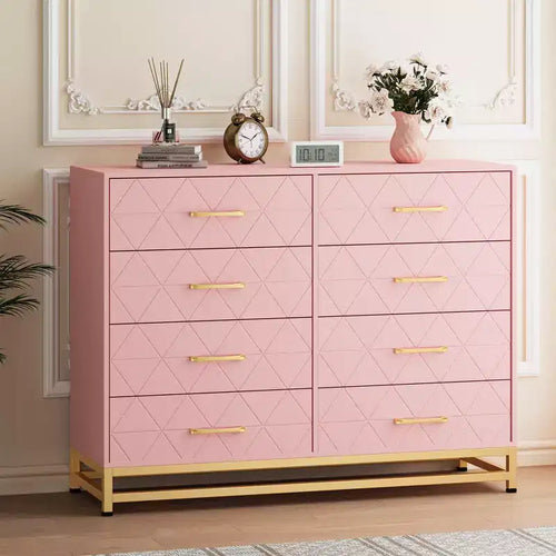 COZONY 8-Drawer Tall Dresser with Wood Top Modern Storage Cabinet for Bedroom Living Room Hallway Organization
