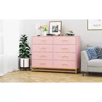 Commode haute avec plateau en bois