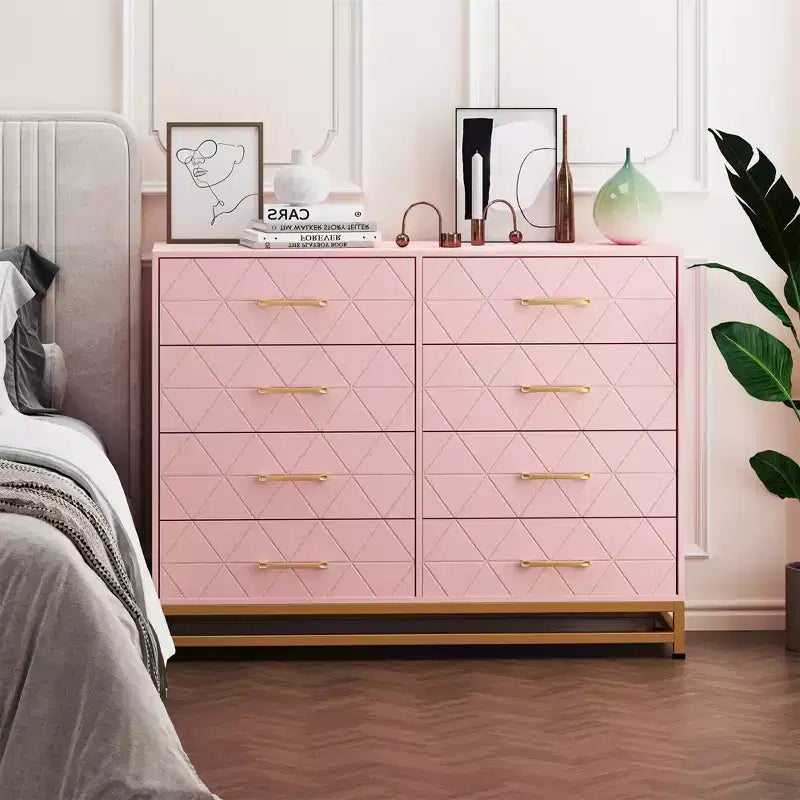 Commode haute avec plateau en bois