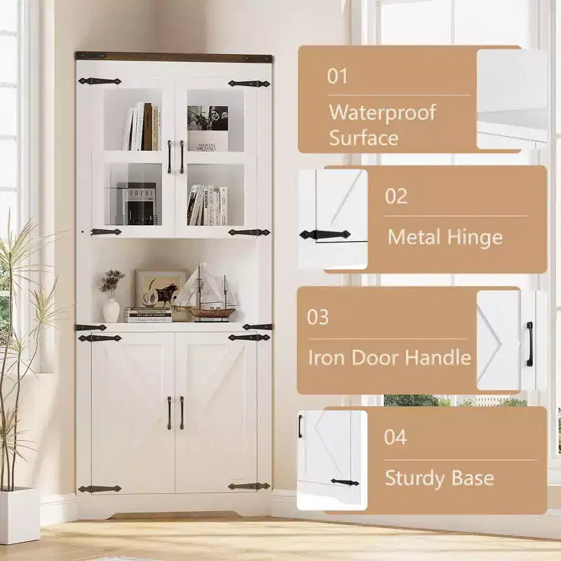 Meuble d'angle haut de style ferme