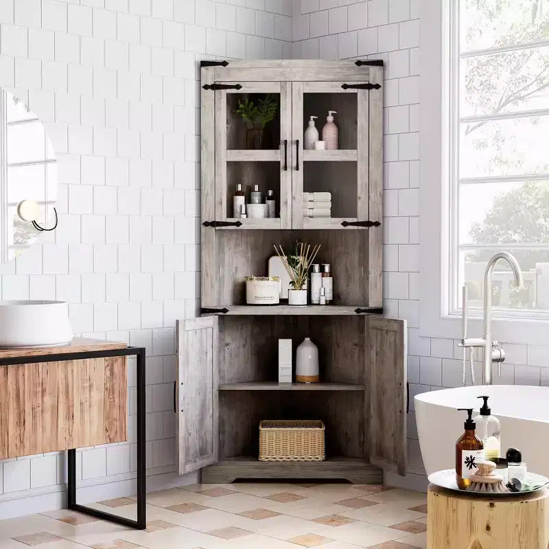 Meuble d'angle haut de style ferme