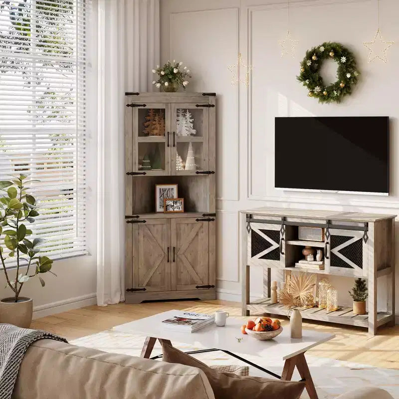 Meuble d'angle haut de style ferme