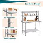 Table en acier inoxydable robuste Table de préparation commerciale en métal