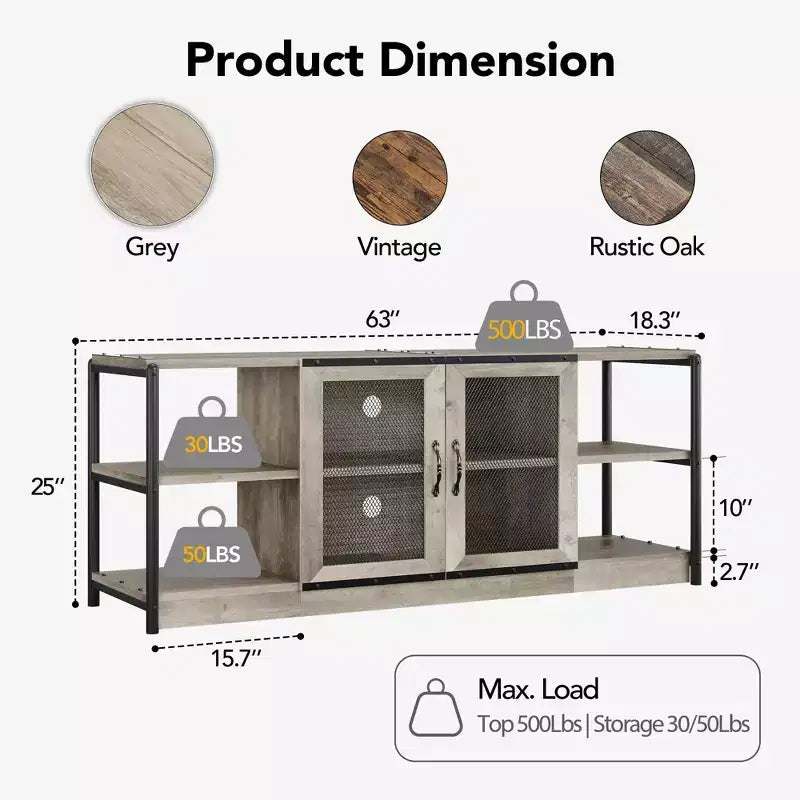 Meuble TV industriel pour centre de divertissement