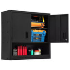 Wall Cabinet with Adjustable Shelf Heavy Duty Steel Garage Locker with Lockable Magnetic Doors Tool Cabinet for Warehouse Home Office Kitchen