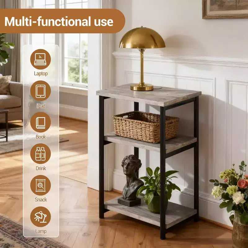 Table d'appoint de canapé moderne en bois étroite