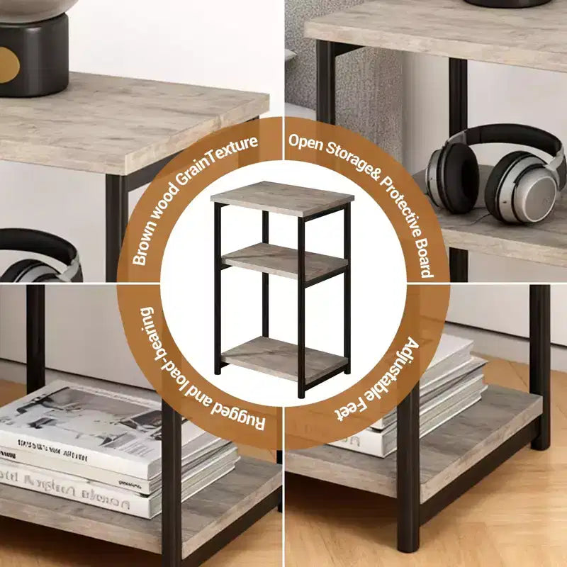 Table d'appoint de canapé moderne en bois étroite