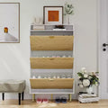 Shoe Cabinet Storage for Entryway Ultra Slim with 3 Flip Drawers 31.2 W Narrow Shoe Cabinet for Front Door Entrance Freestanding Shoes Organizer