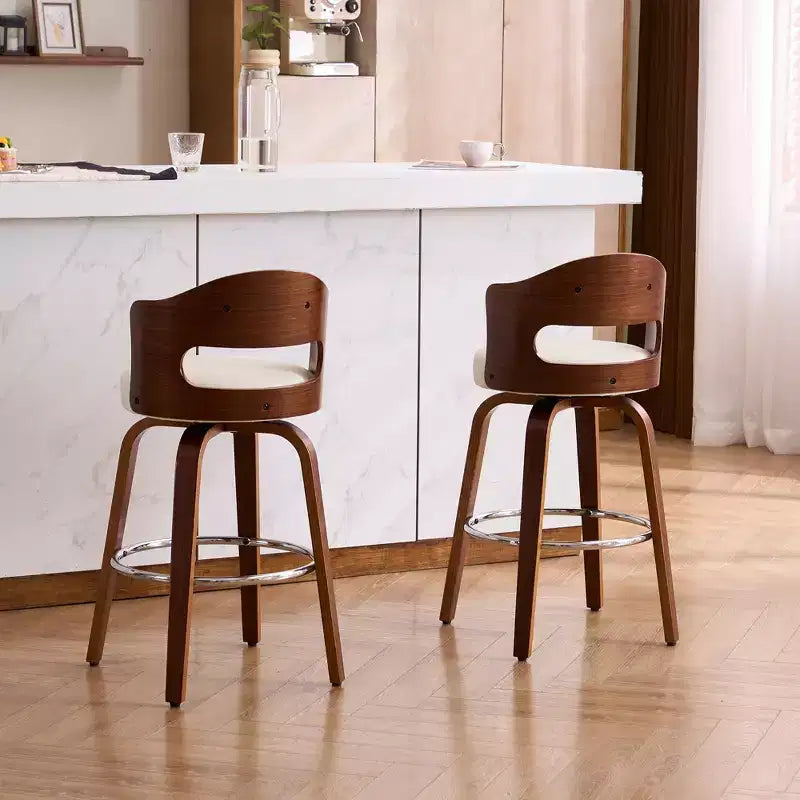 Tabourets de bar pivotants en similicuir