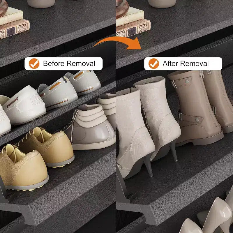Meuble à chaussures avec tiroirs basculants en bois caché