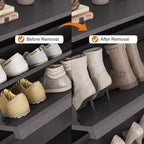 Meuble à chaussures avec tiroirs basculants en bois caché