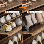Meuble à chaussures avec tiroirs basculants en bois caché