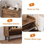 Meuble à chaussures avec tiroirs basculants en bois caché