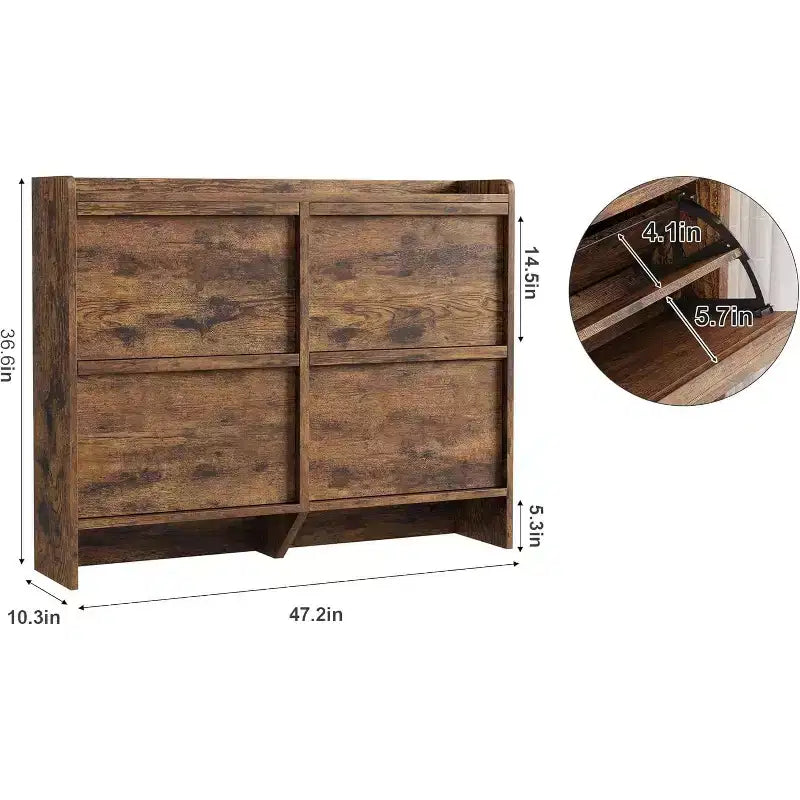 Meuble à chaussures avec tiroirs basculants en bois caché