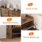 Meuble à chaussures avec tiroirs basculants en bois caché