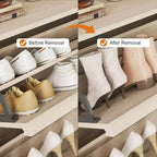 Meuble à chaussures avec tiroirs basculants en bois caché