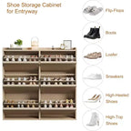 Meuble à chaussures avec tiroirs basculants en bois caché