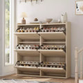 Shoe Cabinet with Flip Drawers Hidden Wood Shoe Cabinet Freestanding Shoe Storage Cabinet for Entryway Hallway