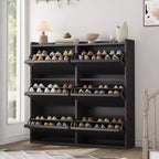 Meuble à chaussures avec tiroirs basculants en bois caché