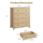 Commode en rotin avec tiroirs