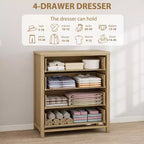 Commode en rotin avec tiroirs