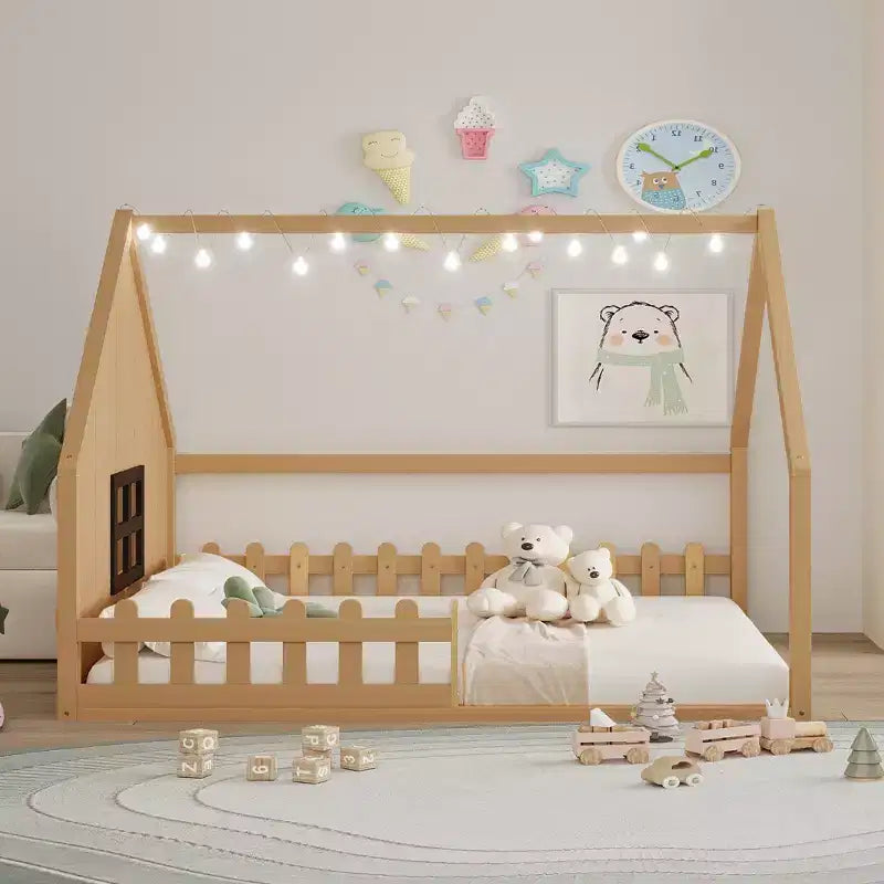 Lit au sol pour enfants en bois