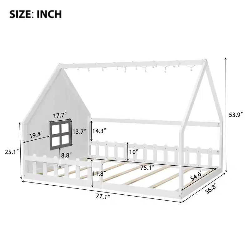 Lit au sol pour enfants en bois