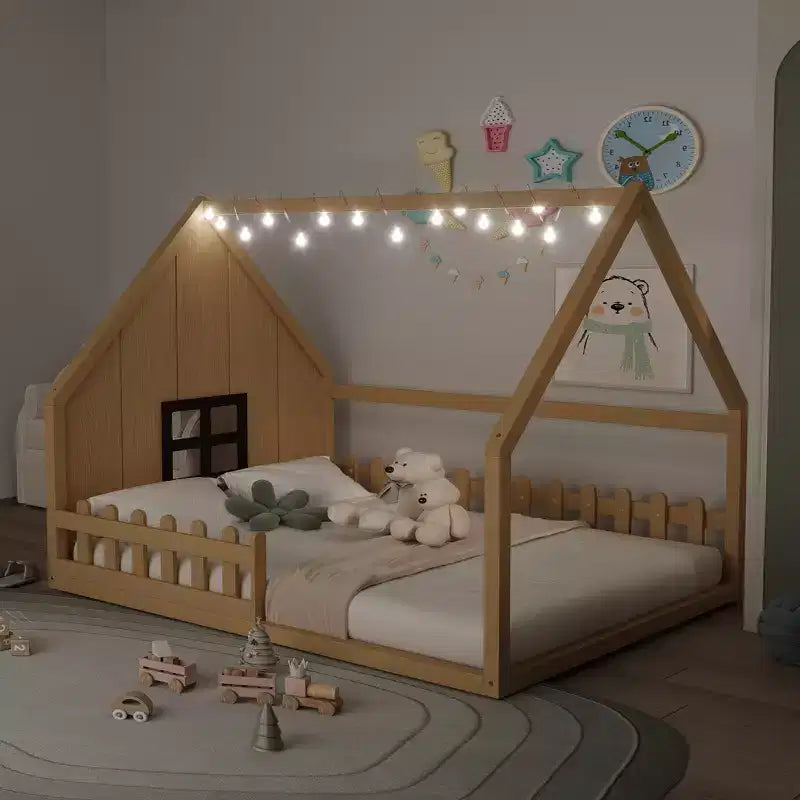 Lit au sol pour enfants en bois