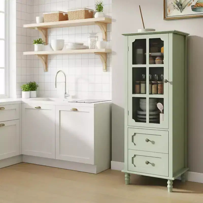 Armoire de cuisine avec portes vitrées