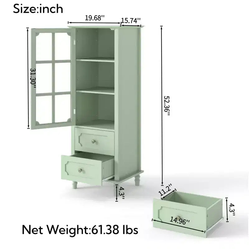 Armoire de cuisine avec portes vitrées