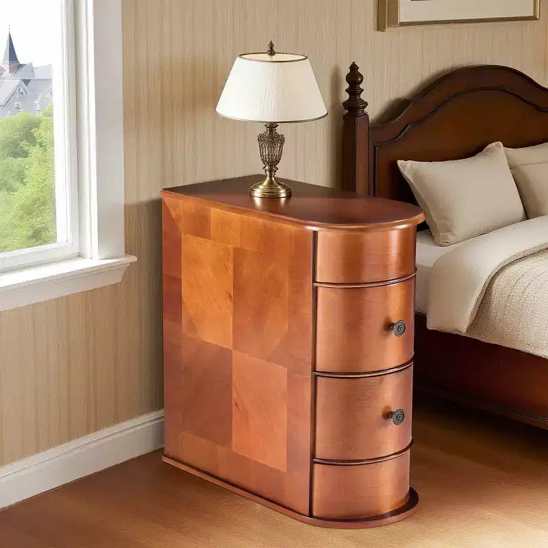 MAYEERTY Side End Table with 2 Drawers Tall Nightstand Vintage Bedside Tables No Assembly