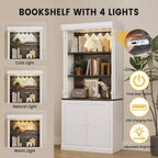 Armoire de cuisine avec éclairage LED et huche de rangement haute