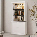 Armoire de cuisine avec éclairage LED et huche de rangement haute