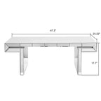 Table basse rectangulaire avec miroir