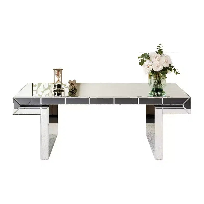 Table basse rectangulaire avec miroir