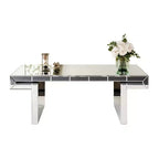 Table basse rectangulaire avec miroir