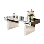 Table basse rectangulaire avec miroir