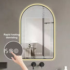Miroirs de salle de bain LED multifonctionnels et arqués