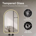 Miroirs de salle de bain LED multifonctionnels et arqués