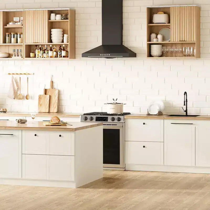 Meuble haut cannelé moderne avec porte coulissante